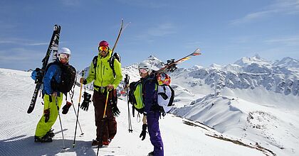 Freerider in der Reisegalerie in der Saison auf der Skireise nach la Rosiere in Frankreich.